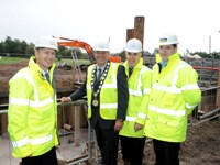 (L-R) Michael McAlary NI Water, Mayor of Dungannon & S Tyrone Cllr Kenneth Reid, John McGrane NI Water and Barney McEldowney BSG Civil Engineeing | NI Water News